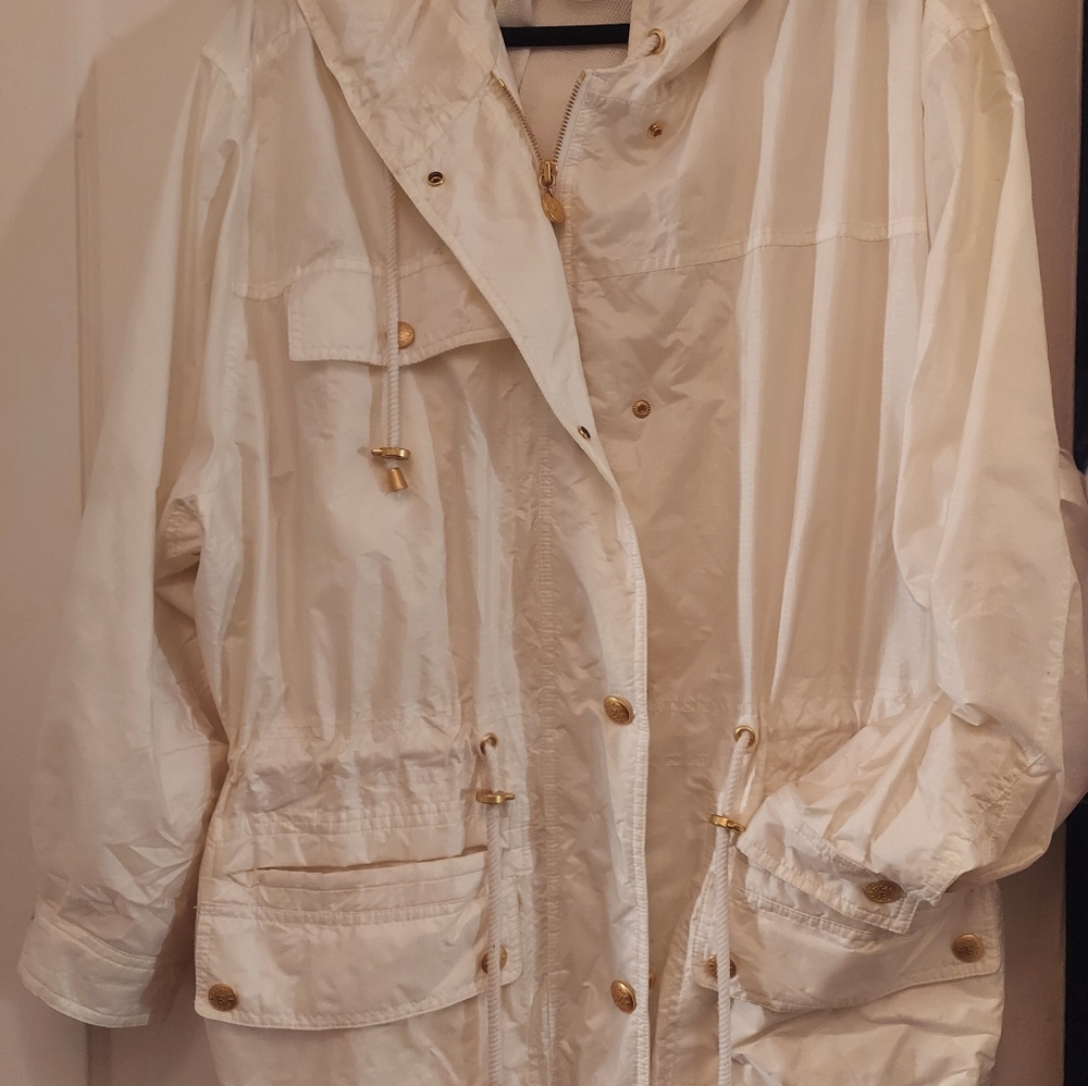 Escada White 3/4 Length Jacket, XL
